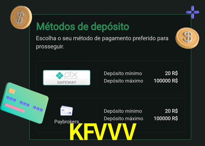 O cassino KFVVVbet oferece uma grande variedade de métodos de pagamento